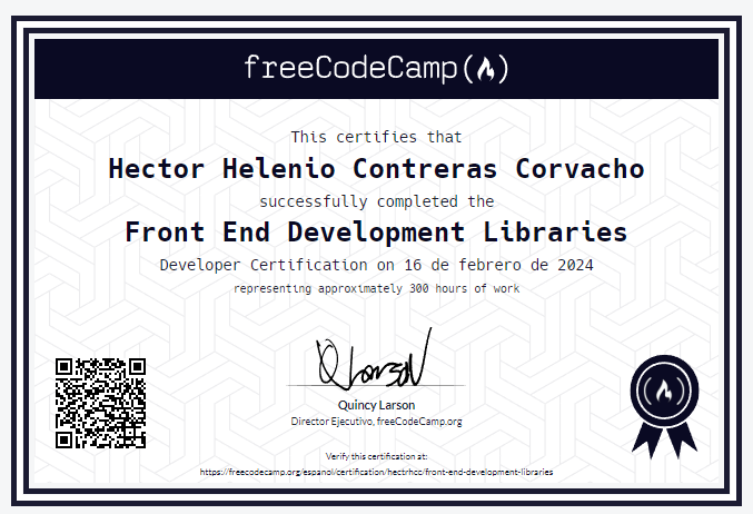 certificado Librerías de desarrollo Front-end