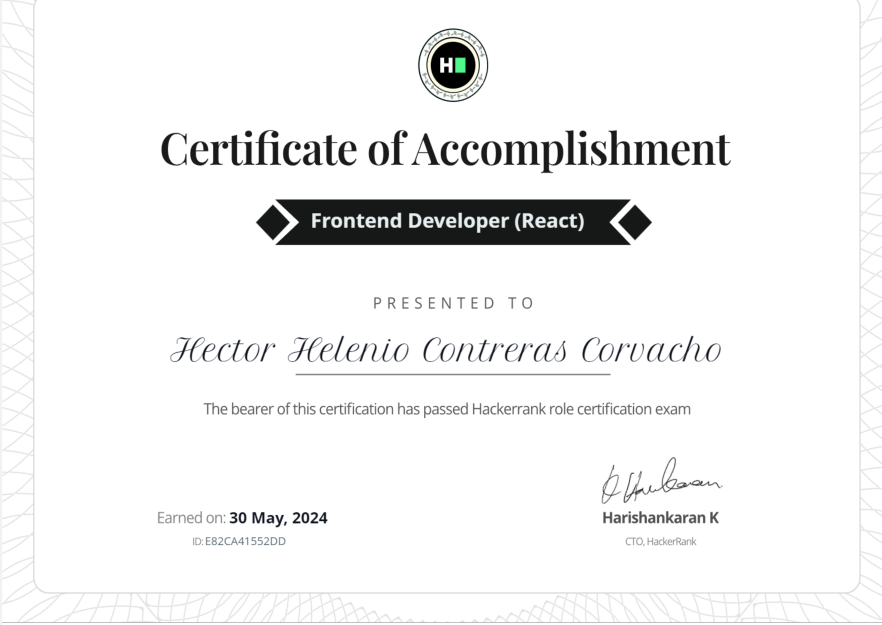 certificado Front-end Developer (React)